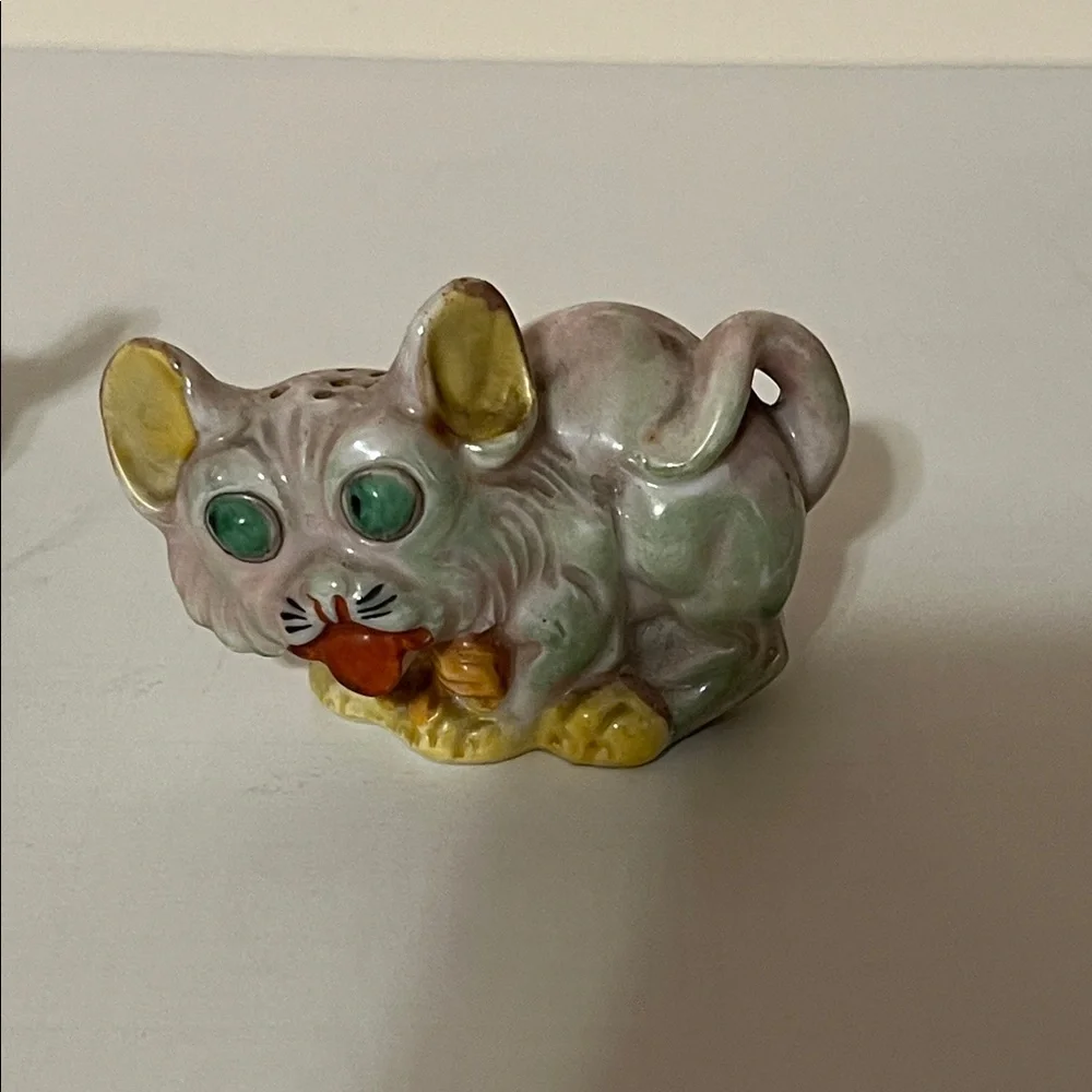Vintage Mini Ceramic Animal Salt and Pepper Figurines